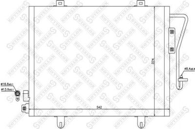 Stellox 10-45503-SX конденсатор, кондиционер на RENAULT CLIO II (BB0/1/2_, CB0/1/2_)