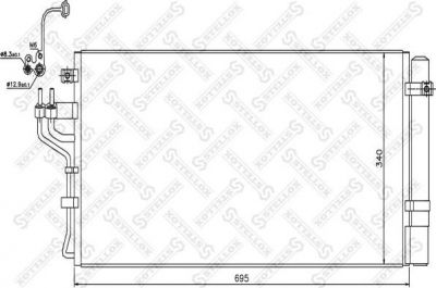 Stellox 10-45747-SX конденсатор, кондиционер на HYUNDAI GENESIS купе