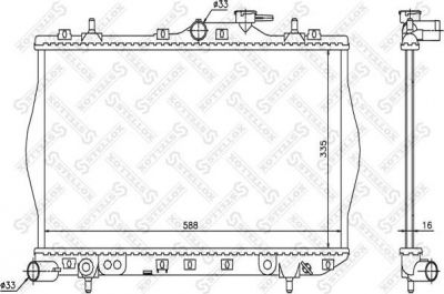 STELLOX 10-25279-SX радиатор системы охлаждения! МКПП Hyundai Accent 1.3/1.5 94-00 (1025279SX)