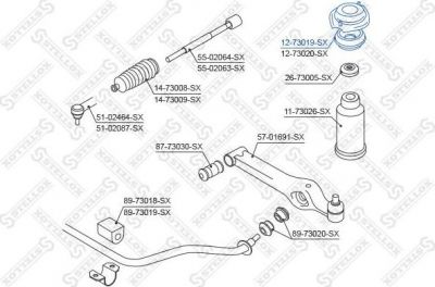 Stellox 12-73019-SX опора стойки амортизатора на DAEWOO MATIZ (KLYA)
