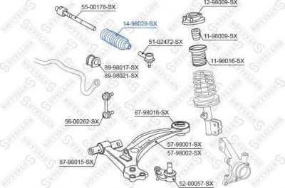 Stellox 14-98028-SX пыльник, рулевое управление на TOYOTA COROLLA Liftback (_E11_)