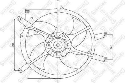 Stellox 29-99319-SX вентилятор, охлаждение двигателя на HONDA CIVIC VI Fastback (MA, MB)