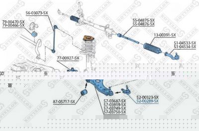 Stellox 52-00289-SX несущий / направляющий шарнир на VOLVO V50 (MW)