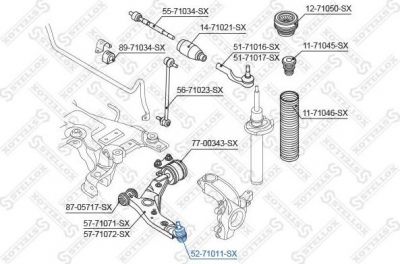 Stellox 52-71011-SX несущий / направляющий шарнир на MAZDA 3 седан (BK)