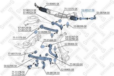 Stellox 55-00327-SX осевой шарнир, рулевая тяга на VW PHAETON (3D_)