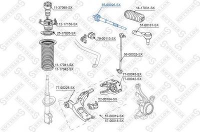 STELLOX 55-00095-SX_тяга рулевая! Honda CR-V 07> (5500095SX)