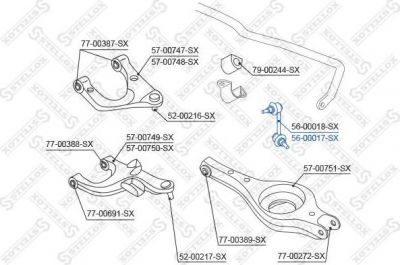 Stellox 56-00017-SX тяга / стойка, стабилизатор на NISSAN NAVARA (D40)