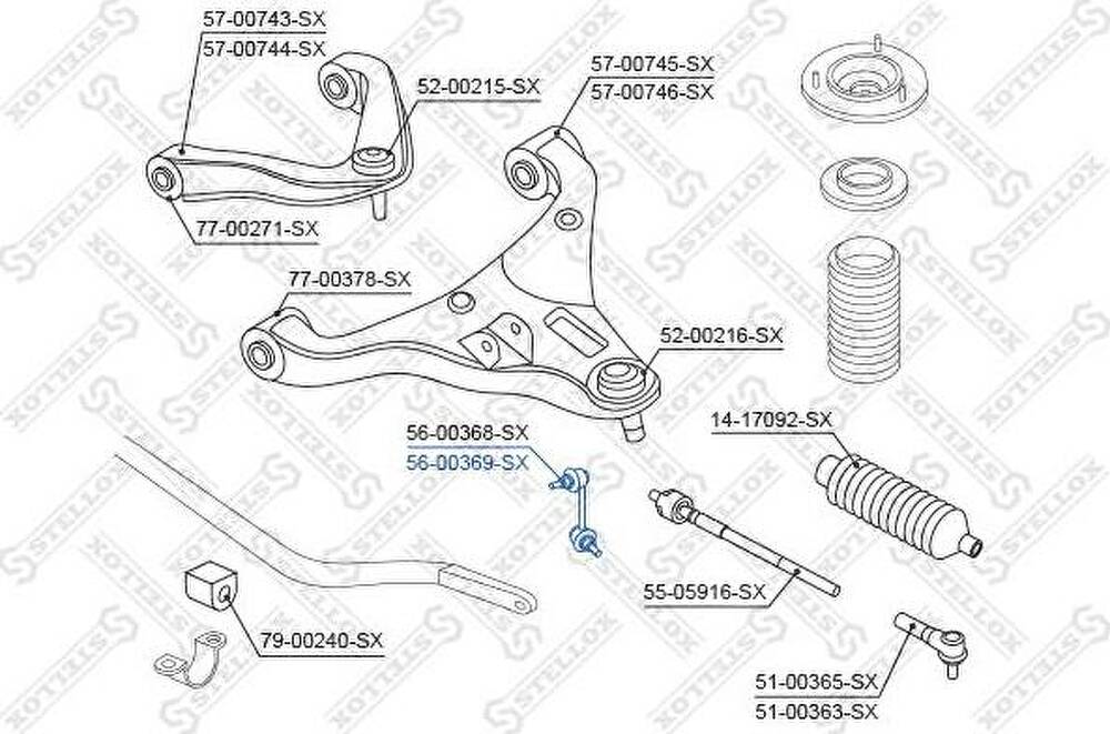 Stellox 56-00369-SX тяга / стойка, стабилизатор на NISSAN NAVARA (D40)