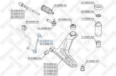Stellox 56-53029-SX тяга / стойка, стабилизатор на HYUNDAI i10 (PA)