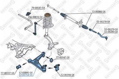 Stellox 57-03754-SX рычаг независимой подвески колеса, подвеска колеса на FORD GALAXY (WGR)
