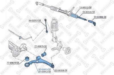 STELLOX 57-03913-SX_рычаг нижний левый! Fiat Stilo all 01 (5703913SX)