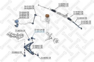 Stellox 77-00123-SX подвеска, рычаг независимой подвески колеса на 3 (E36)
