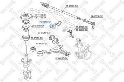 Stellox 79-00111-SX опора, стабилизатор на HONDA CR-V II (RD_)