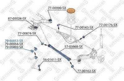 STELLOX втулка стабилизатора заднего! d15 E36 92-99/E34/E32 1.8-2.5TDs 86-97 (7900053SX)