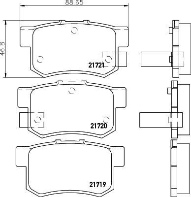 TEXTAR Колодки задние HONDA ACCORD/CIVIC/CR-V -06 (43022S5AJ00, 2171901)