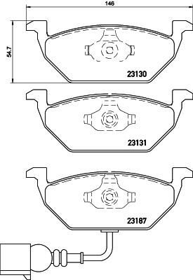 TEXTAR Колодки передние AD A3 VW G4 с датчиком (1J0698151G, 2313101)