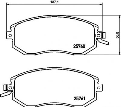 Textar 2576001 комплект тормозных колодок, дисковый тормоз на TOYOTA GT 86 купе (ZN6_)