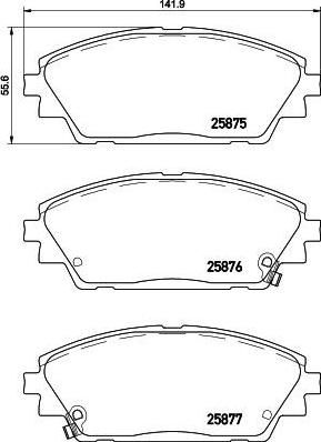 Textar 2587501 комплект тормозных колодок, дисковый тормоз на MAZDA CX-3 (DK)