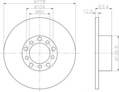 Textar 92009500 тормозной диск на MERCEDES-BENZ седан (W123)