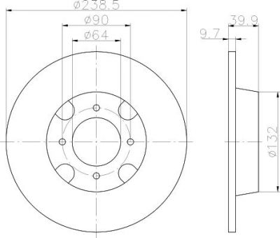 Textar 92020600 тормозной диск на NISSAN CHERRY II Traveller (VN10)