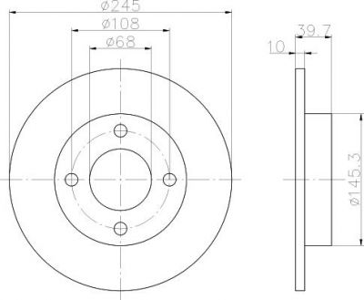 Textar 92026300 тормозной диск на AUDI 90 (81, 85, B2)