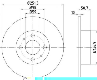Textar 92034203 тормозной диск на FIAT STILO (192)