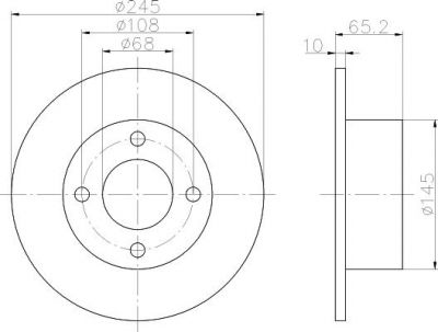 Textar 92054300 тормозной диск на AUDI 100 Avant (44, 44Q, C3)