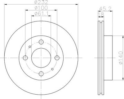 Textar 92090900 тормозной диск на NISSAN ALMERA I (N15)