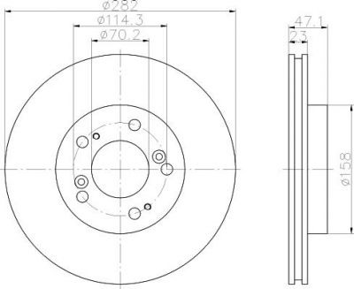 TEXTAR Диск торм.пер. Honda CR-V 99>, HR-V 99> (92101000)