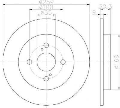 Textar 92156300 тормозной диск на TOYOTA RACTIS (SCP10_, NCP10_)