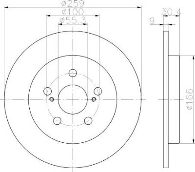 Textar 92224003 тормозной диск на TOYOTA PRIUS (ZVW5_)