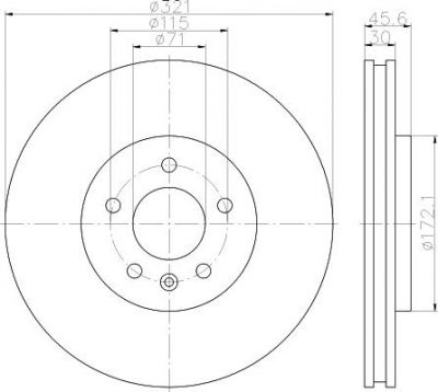 Textar 92256803 тормозной диск на OPEL ZAFIRA TOURER C (P12)