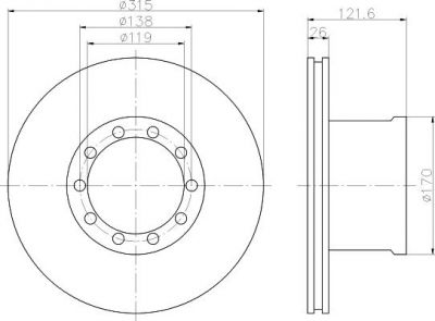 Textar 93084100 тормозной диск на DAF F 600