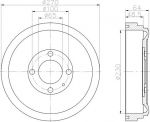 Textar 94012000 тормозной барабан на VW GOLF III (1H1)