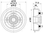 Textar 94030200 тормозной барабан на HYUNDAI ELANTRA седан (HD)