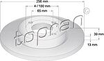 Topran 103 525 тормозной диск на VW GOLF III (1H1)