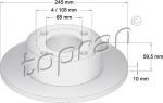 Topran 103 702 тормозной диск на AUDI 80 Avant (8C, B4)