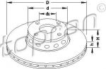 Topran 104 416 тормозной диск на AUDI 80 (8C, B4)
