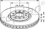 Topran 110 432 тормозной диск на AUDI A6 Avant (4B5, C5)