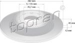 Topran 208 310 тормозной диск на OPEL ASTRA GTC J