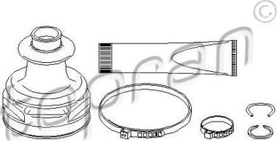 Topran 302 384 комплект пылника, приводной вал на FORD MONDEO III седан (B4Y)
