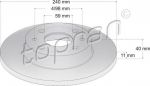 Topran 304 230 тормозной диск на FIAT PUNTO (176)