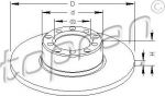 Topran 400 843 тормозной диск на MERCEDES-BENZ седан (W123)