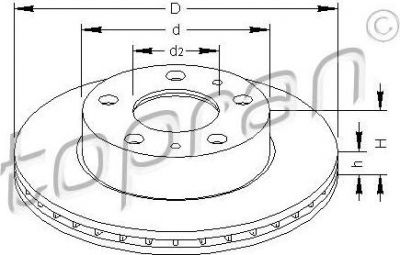 Topran 721 169 тормозной диск на PEUGEOT BOXER фургон (230L)
