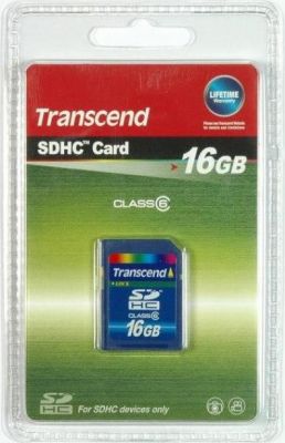 Карта памяти TRANSCEND, Secure Digital 16Gb, SDHC, class 6(4)