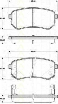 TRISCAN 8110 18018 комплект тормозных колодок, дисковый тормоз на HYUNDAI i10 (PA)