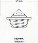 TRISCAN 8620 6988 термостат, охлаждающая жидкость на PEUGEOT 605 (6B)