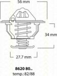 TRISCAN 8620 8082 термостат, охлаждающая жидкость на MITSUBISHI LANCER SPORTBACK (CX_A)