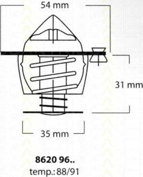 TRISCAN 8620 9691 термостат, охлаждающая жидкость на FORD ESCORT IV (GAF, AWF, ABFT)