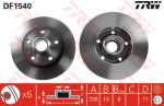 TRW DF1540 Диск тормоз.зад.VW Golf III 2,0i/GTI16v:2,8VR6 91-97: Passat 2,8VR6:1,9TDI 91-9 (357615601B)